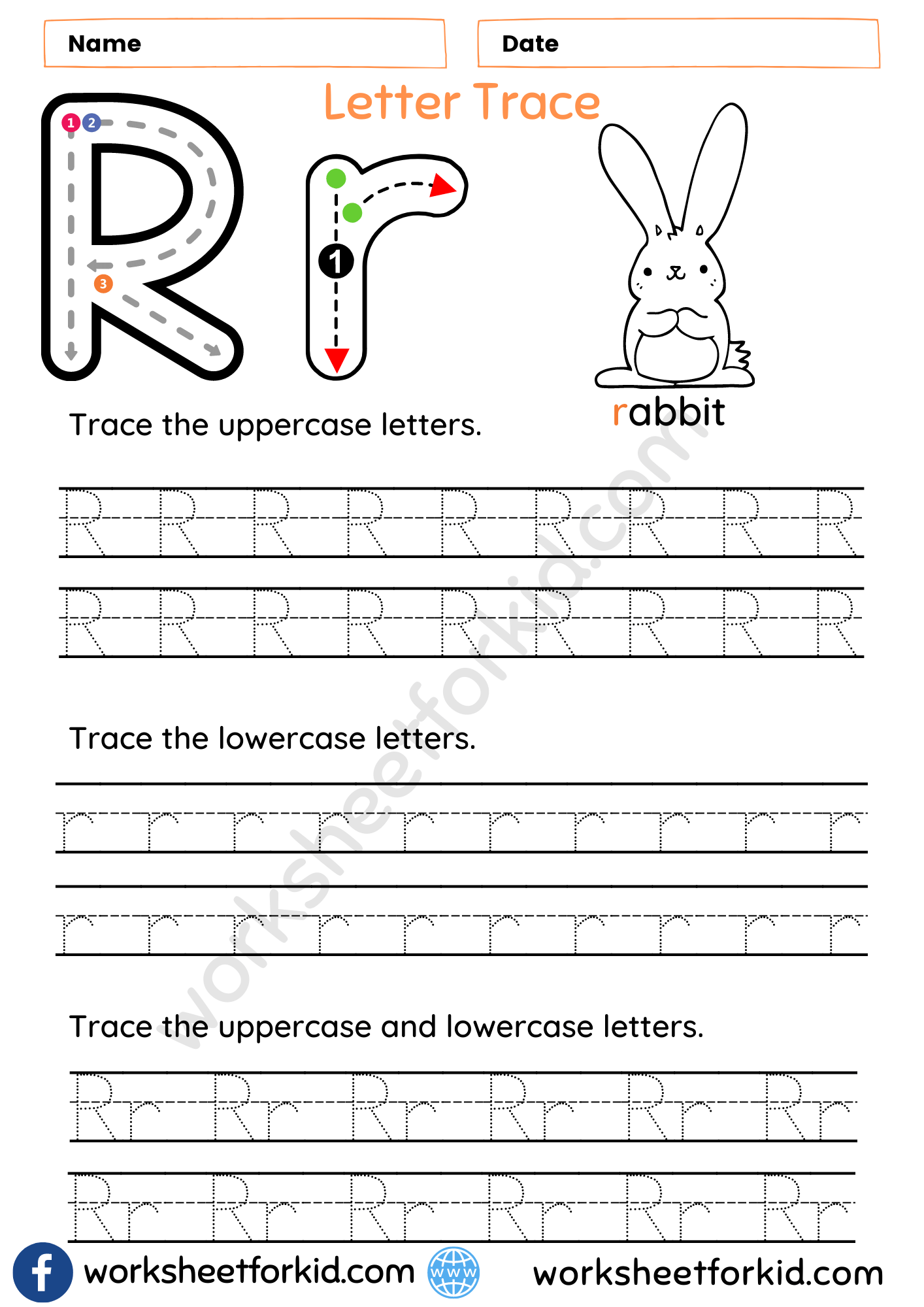 Letter Tracing Worksheets R