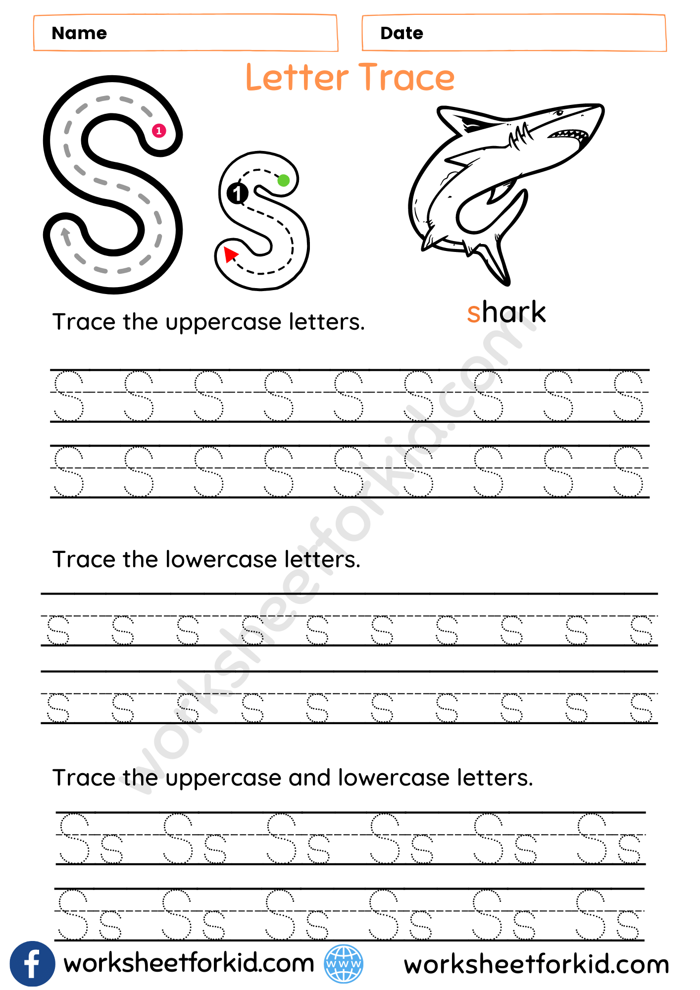 Letter Tracing Worksheets S