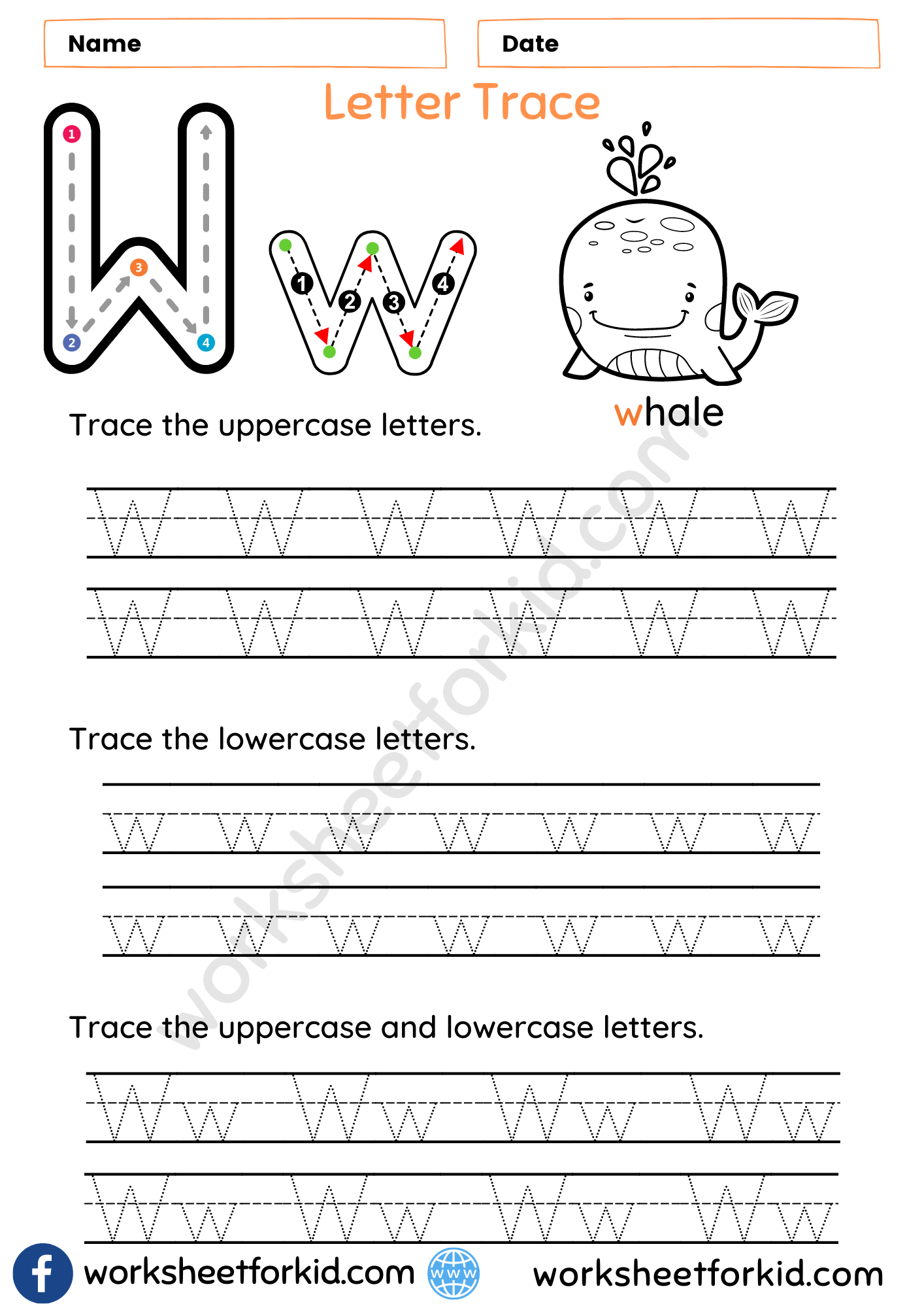 Letter Tracing Worksheets W