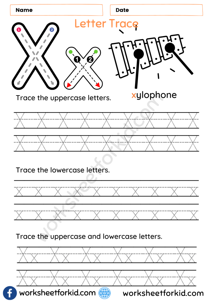 Letter Tracing Worksheets X - WorksheetForKid