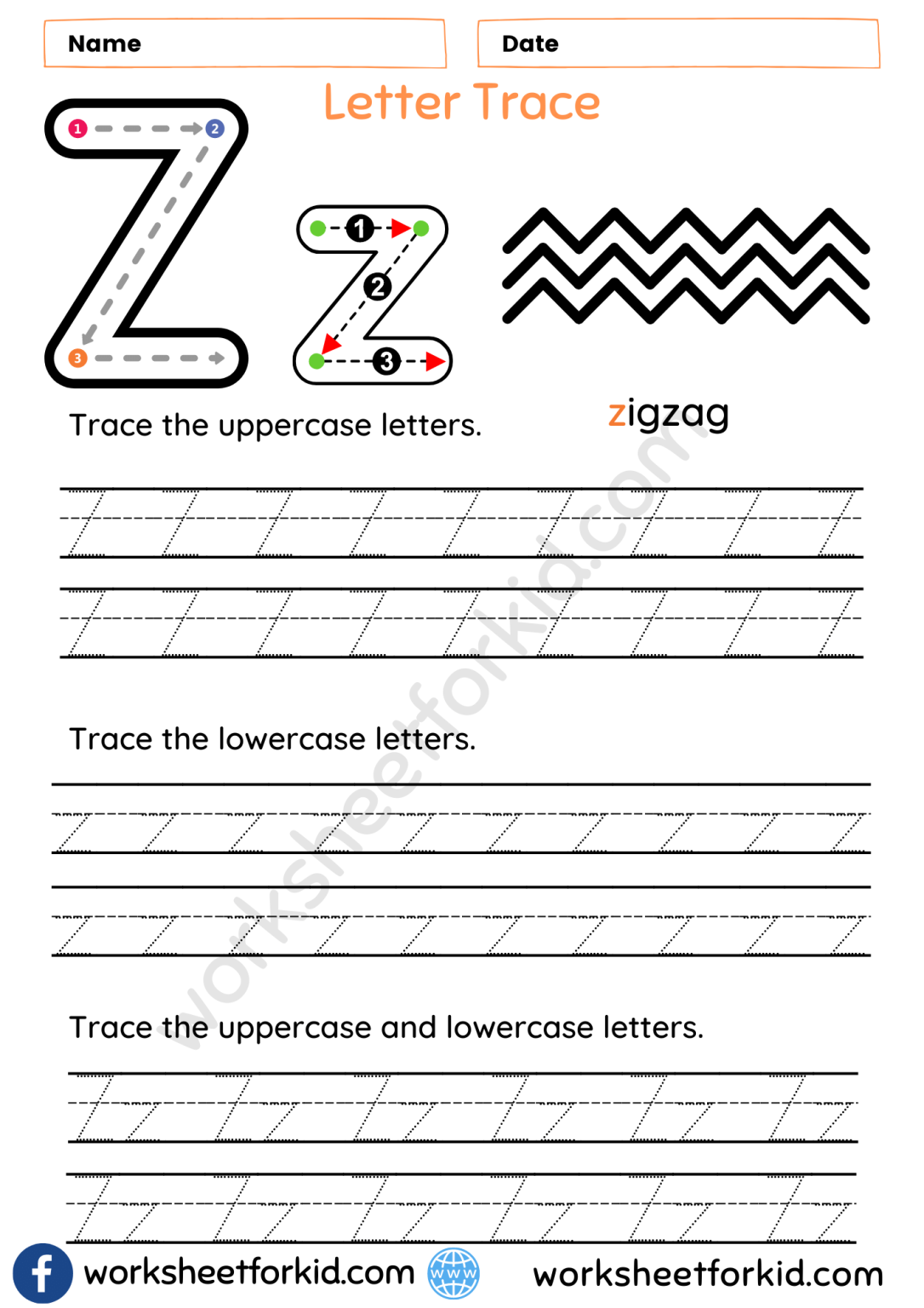 Letter Tracing Worksheets V - WorksheetForKid