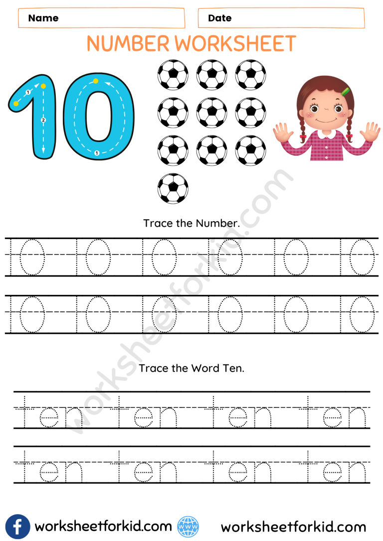 Number 10 Worksheet - WorksheetForKid