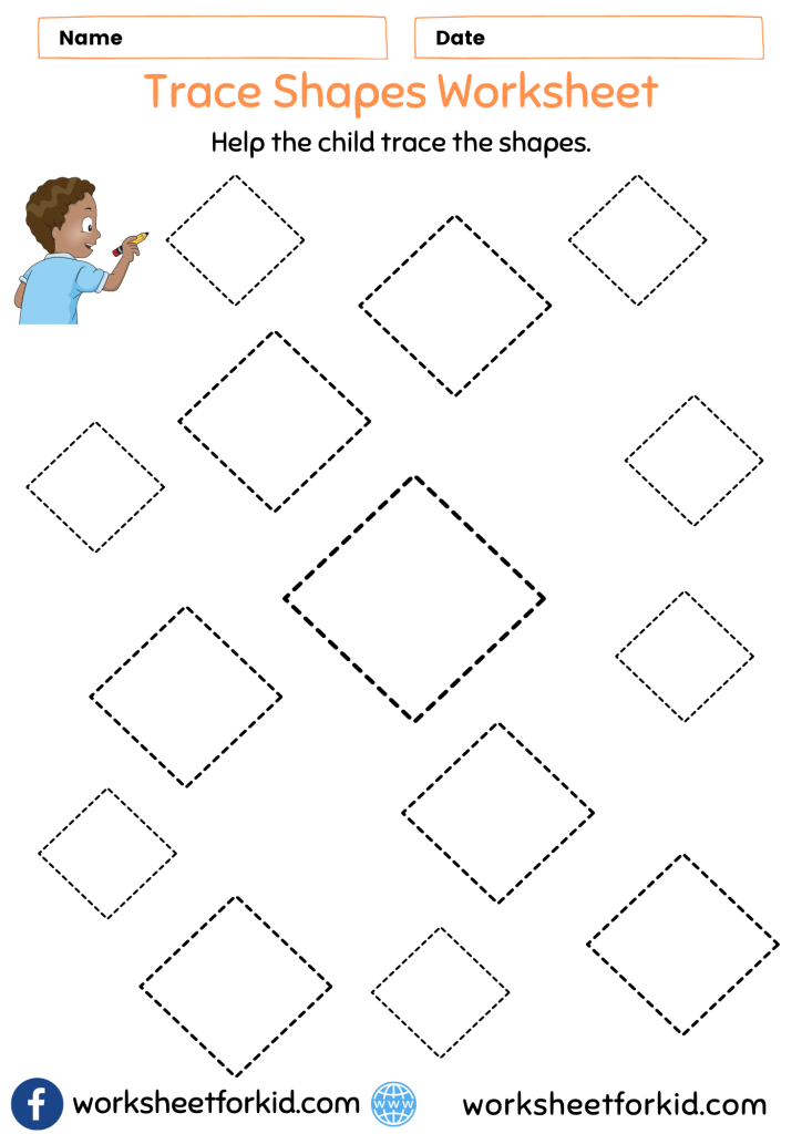 Trace Shapes Worksheet Diamond - WorksheetForKid