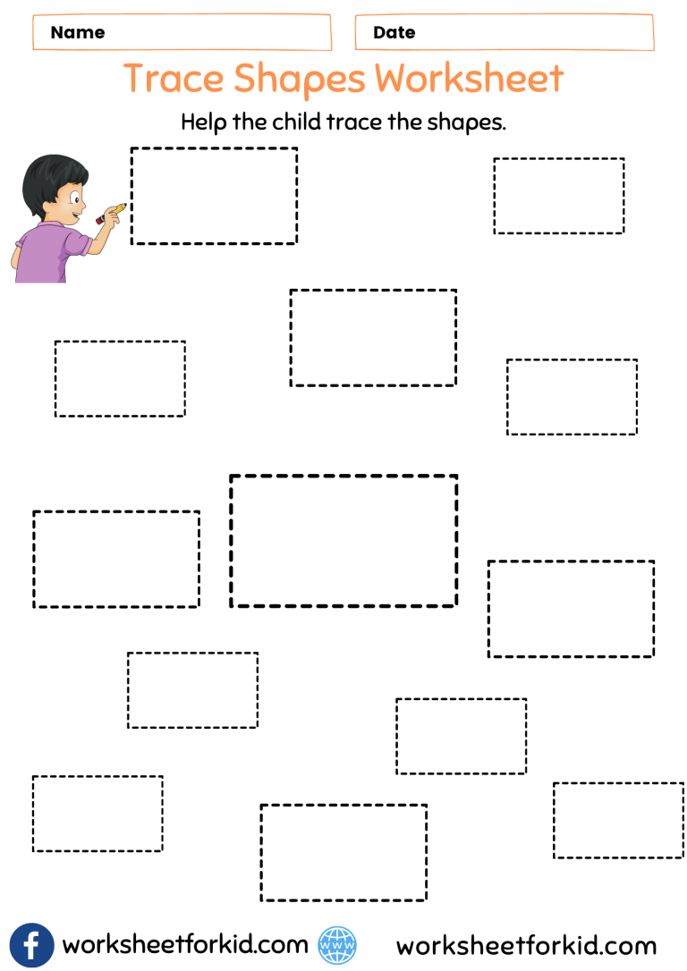 Trace And Color Rectangle Worksheet.pdf Trace Shapes Worksheet Rectangle - WorksheetForKid