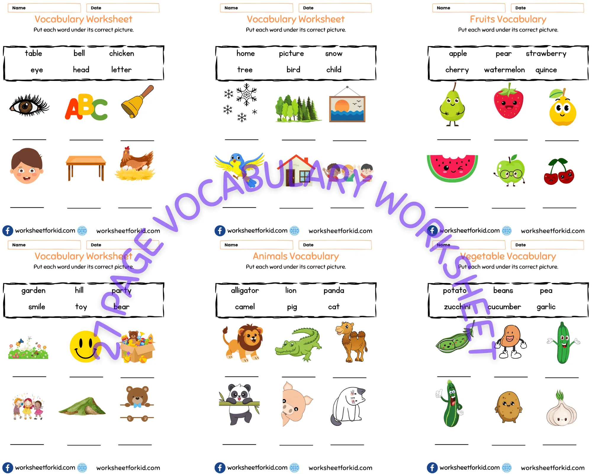 Free Vocabulary Worksheet PDF